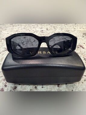 Versace Black Wide Frame Sunglasses